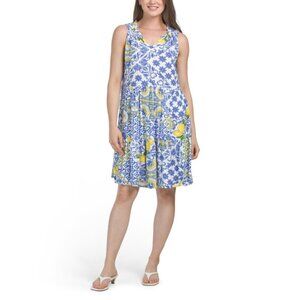 BEACH BY BEACHLUNCHLOUNGE Lemon Zest Capri Lemon Printed Mini Dress